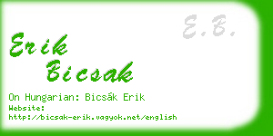 erik bicsak business card